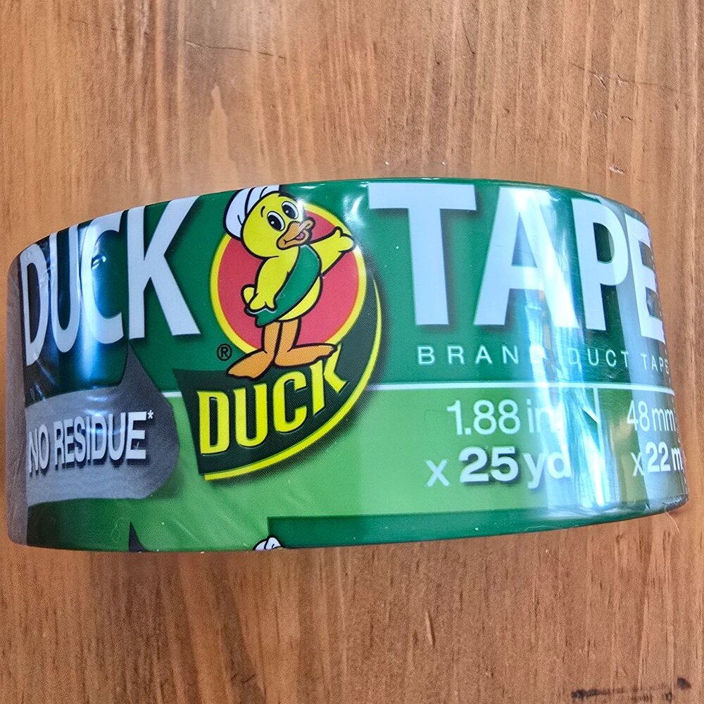 New Roll No Residue Duck Brand Duct Tape Gray Color 1.88 Inch X 25 Yd